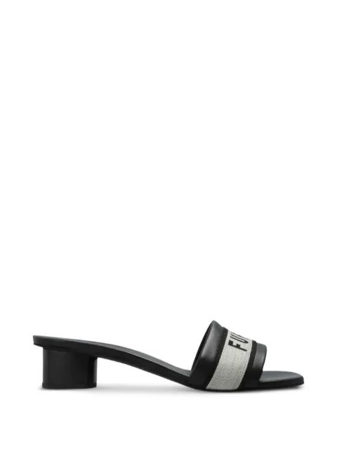 Furla logo-print leather sandals Black YK98CILBX4520