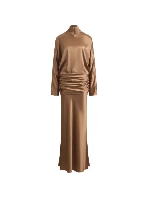 12 STOREEZ long-sleeved draped dress Brown 134536
