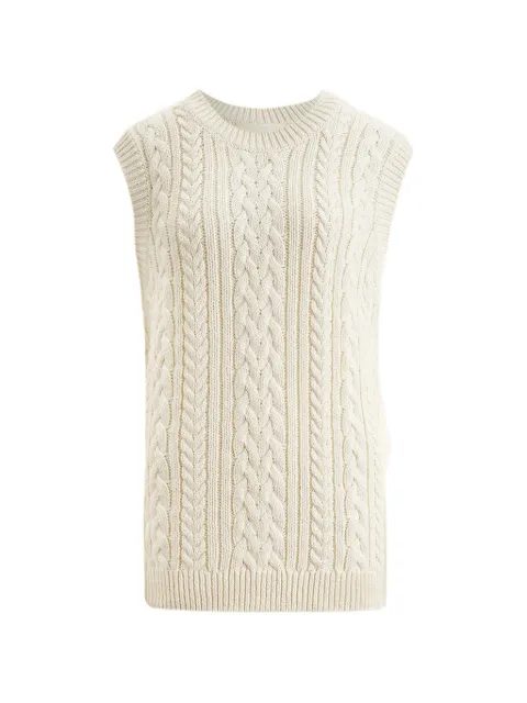 12 STOREEZ Harvest cable-knit vest White 135842
