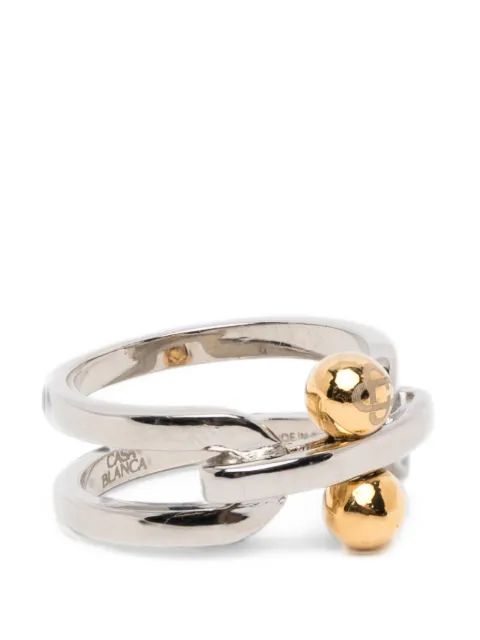 Casablanca c link ball ring Silver ASS26JW38601