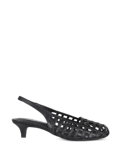 Ash Enji cage-construction slingback pumps Black ENJI01098