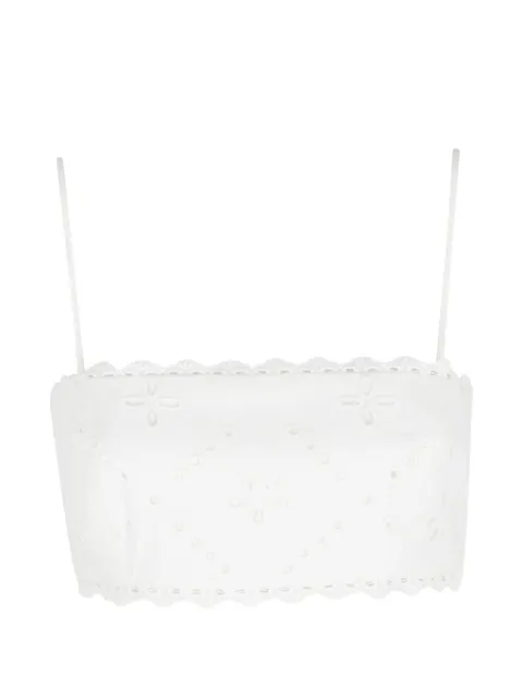Hemant And Nandita Kota Bandeau broderie-anglaise top White HNKOTA5835