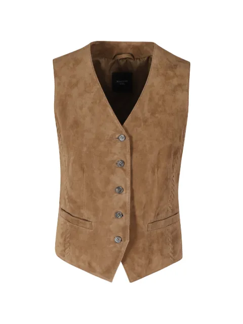 Weekend Max Mara suede whipstitch waistcoat Neutrals 2615441012600