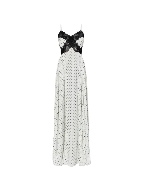 Self-Portrait lace-trimmed polka-dot dress White AC26021XC