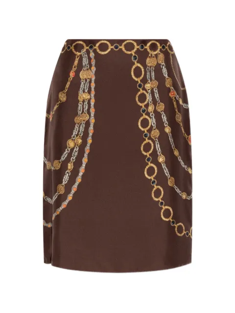 Versace chain-print Medusa Head skirt Brown 10246901A17952