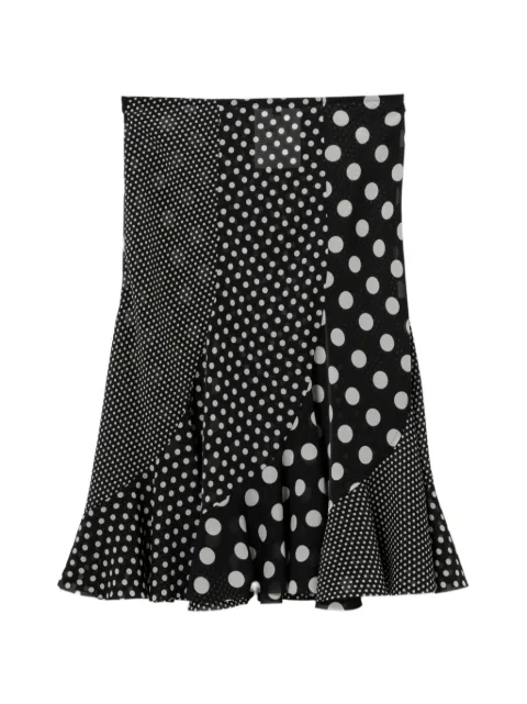 Junya Watanabe polka-dot pleated midi skirt Black JQS006