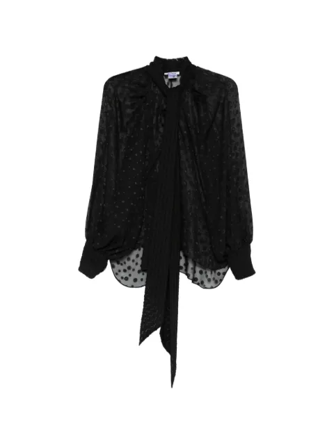 Parlor pussy-bow-collar blouse Black 202604