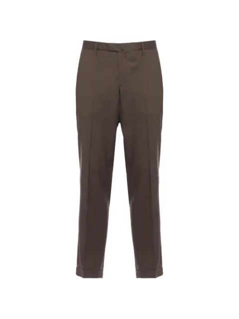 Briglia 1949 pressed-crease turn-up cuffs trousers Brown BG03P30013200046