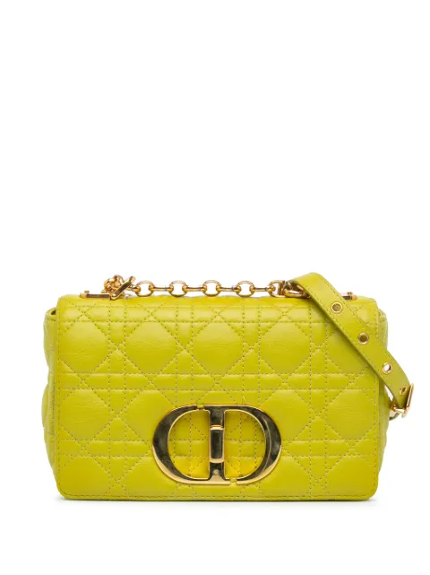 Christian Dior Pre-Owned 2021 Small Calfskin Cannage Caro Bag crossbody bag Yellow LSZSLDRELAKZP8BD