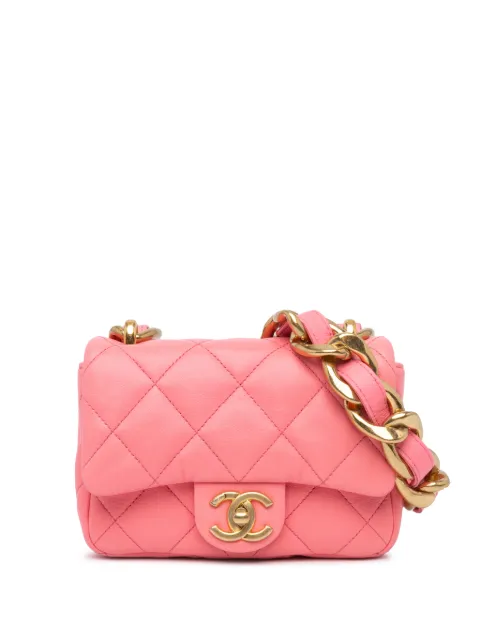CHANEL Pre-Owned 2021-2023 Mini Quilted Lambskin Funky Town Flap shoulder bag Pink 7J1OEXSBF6O0EIOL