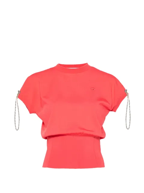 Coperni logo-embroidered drawstring T-shirt Red COPML207Y3024