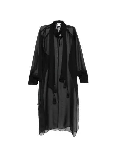 Parlor tassel-detail sheer-finish blouse Black 202602