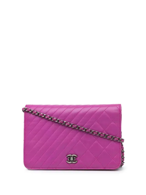 CHANEL Pre-Owned 2014-2015 Lambskin Coco Boy Wallet On Chain crossbody bag Purple FP1O8V76E0GRTHAI
