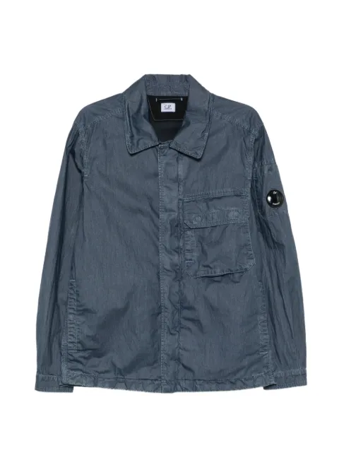 C.P. Company 50 Fili Wax zipped Lens overshirt Blue 20CMOS160A110543D889
