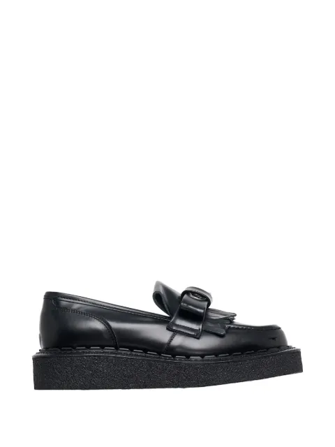 Comme Des Garçons Girl bow-detail fringed loafers Black NQK101
