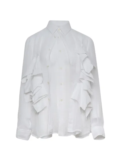 Comme Des Garçons ruffled long-sleeve shirt White GQB001