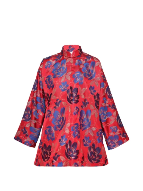 Comme Des Garçons Comme Des Garçons floral-jacquard mandarin-collar jacket Red RQJ032
