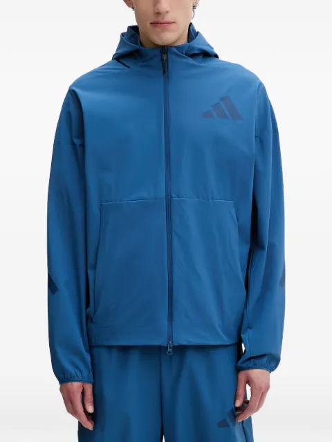 adidas Z.N.E. logo-print zip-up hoodie Blue KF1823