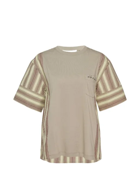 3.1 Phillip Lim striped-panel pocket T-shirt Neutrals S26210383PJB