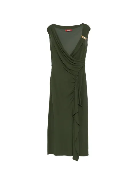 Max Mara Taureo draped ruffled midi dress Green 2616621012600