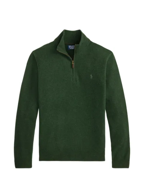 Polo Ralph Lauren Pony-embroidered quarter-zip sweater Green 710876756504