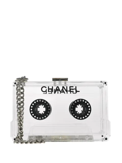 CHANEL Pre-Owned 2004 cassette tape clutch bag White 117785