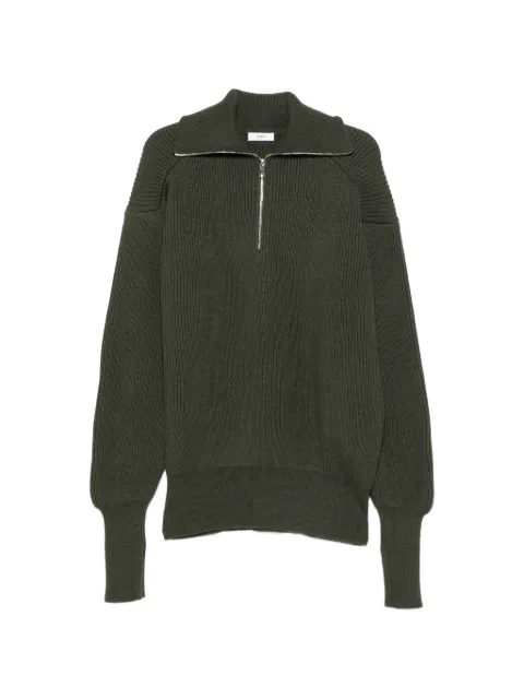 Rier half-zip ribbed-knit sweater Green KNW82FSH
