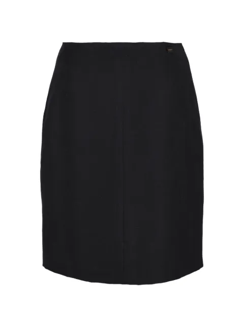 CHANEL Pre-Owned logo-detail mini pencil skirt Black CVB206649