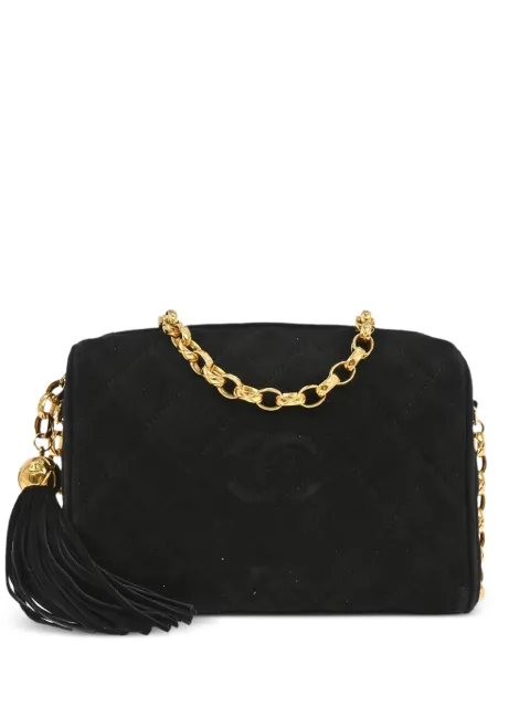 CHANEL Pre-Owned 1992 camera mini suede bag Black 135938