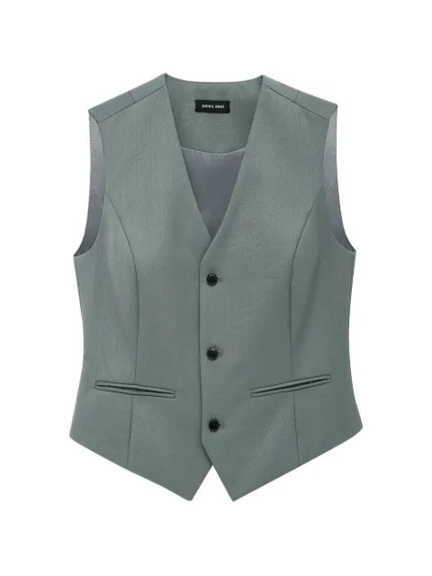 ANINE BING Mario buttoned vest Green A0112175