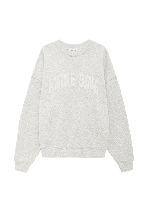 ANINE BING leopard-pattern logo sweatshirt Neutrals A0812101
