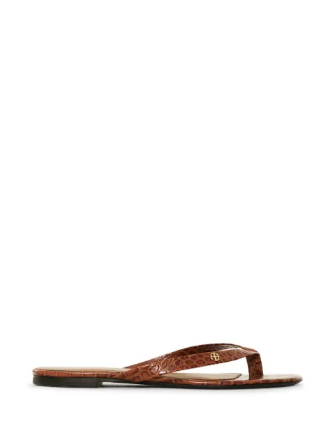 ANINE BING Noelle croc-embossed flat sandals Brown A1412189