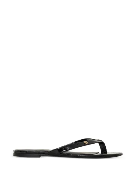 ANINE BING Noelle croc-embossed flat sandals Black A1411899