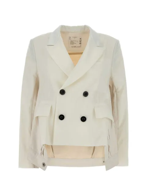 sacai button fastening jacket Neutrals 2608434