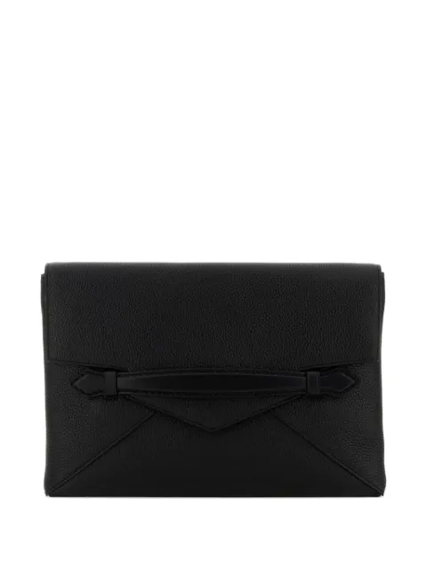 Montblanc pebble-leather envelope clutch bag Black 221688