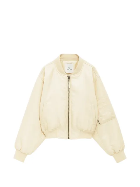 ANINE BING Leon cropped bomber jacket Neutrals A0112156
