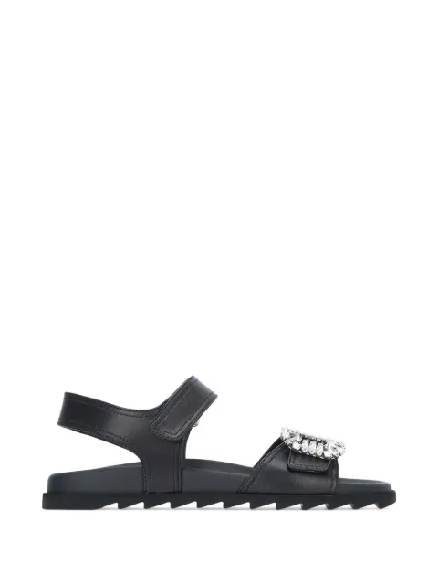 Roger Vivier Slidy Viv' strass strap sandals Black RVW4584469091T