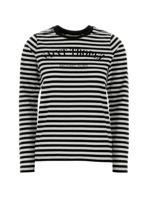 Michael Michael Kors striped long-sleeve t-shirt White MS6520JKWZ