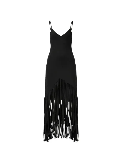 PINKO fringed V-neck maxi dress Black 106825A3AY