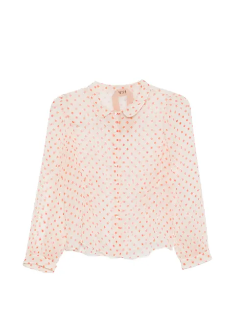 Nº21 polka-dot sheer top Neutrals G0325601S1P1