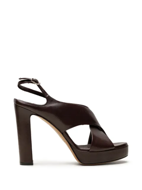 CHUCKIES crossover-strap platform sandals Brown 7543GALA
