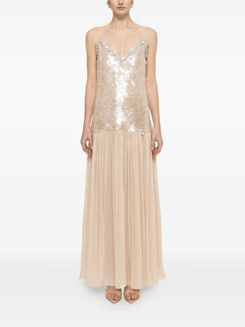 NISSA backless sequin maxi dress Neutrals RRS16537