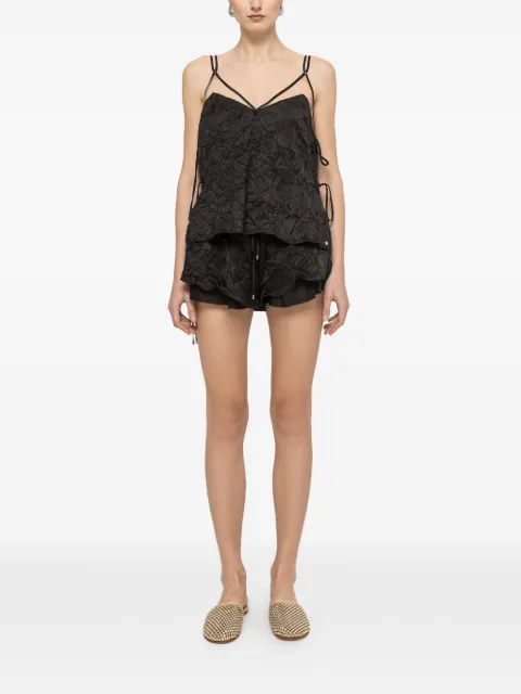 NISSA crinkle-effect mini shorts Black P16573