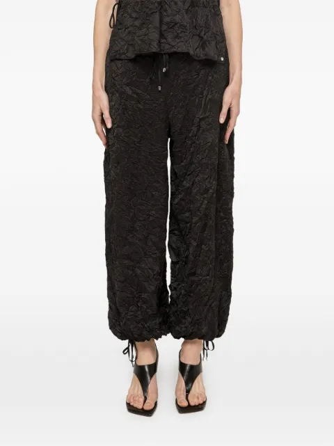 NISSA crinkle-effect trousers Black P16579