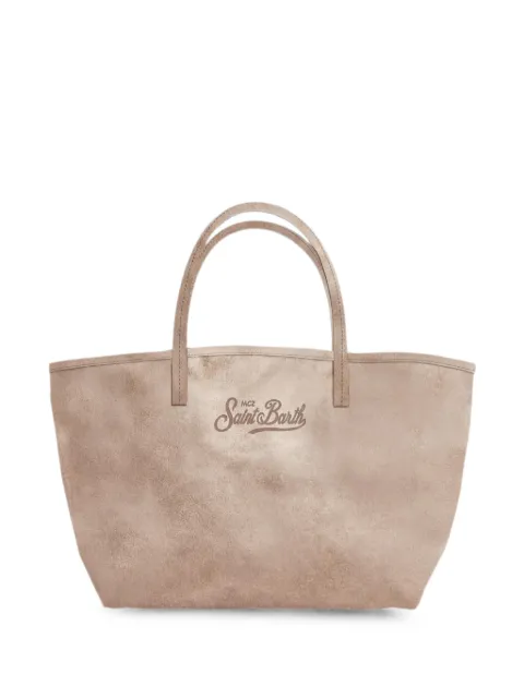MC2 Saint Barth City logo-print suede tote bag Neutrals CB003