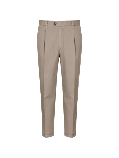 DEVORE pressed-crease tailored trousers Brown DVR47R022