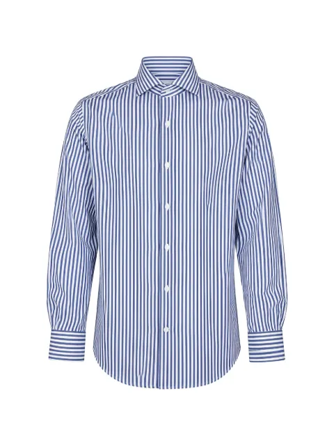 Guglielminotti striped long-sleeved shirt Blue JHLGPWRE5