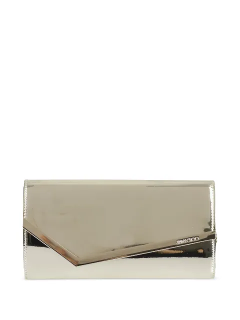 Jimmy Choo Emmie metallic-finish chain clutch bag Gold EMMIEMIFGOLD