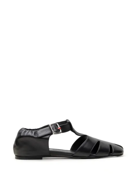 CHUCKIES cut-out leather sandals Black MONIC