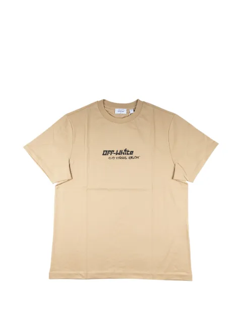 Off-White Cryst Croco logo-print slim-fit T-shirt Neutrals 44OWOS26T070269
